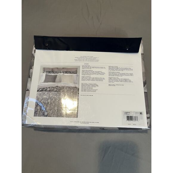 Ralph Lauren Avery Duvet Cover Full /Queen Gray Chrysanthemum Floral 92"X96"NEW - Picture 4 of 5